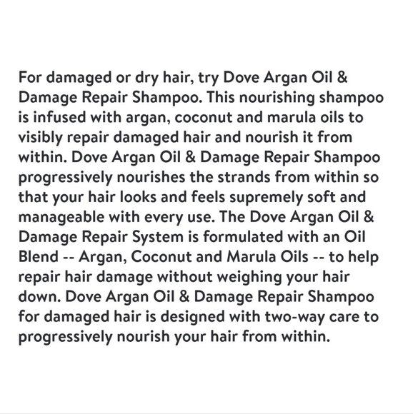 ⭐4/$15 Dove Shampoo Argan Oil & Damage Repair - Picture 6 of 7